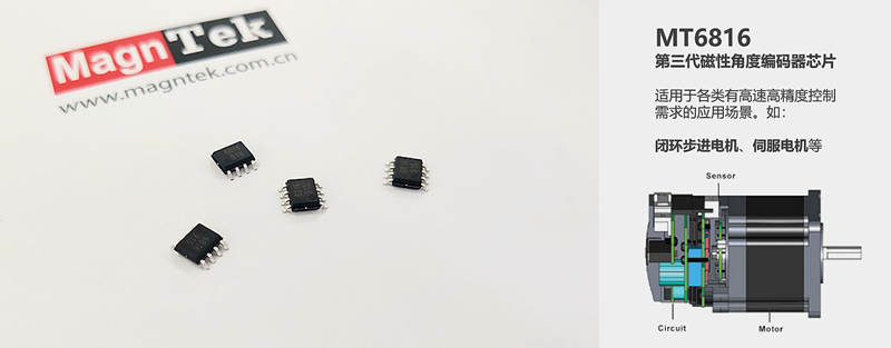 MagnTek·新品 | 适用于闭环步进电机的第三代全新升级磁性角度编码器芯片MT6816